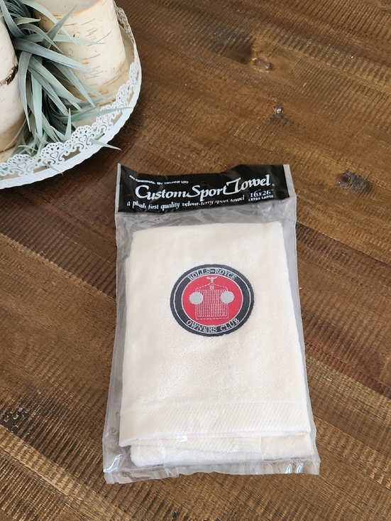 GOLF Vintage Towel By DEVANT Cream with Embroidered Rolls-Royce Owners Club Logo